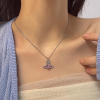 ราคา พร้อมส่ง vivienne westwood ariella pendent necklace สร้อยคอเพชร วิเวียน อะไหล่เงิน ปรับความยาวได้ สีชม (23284513915)