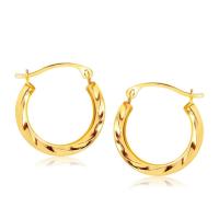 ราคา Nathalias NY ต่างหูห่วงทองคำแท้ 10k ดีไซน์บิดเกลียวคลาสสิค Hoop Earrings in Textured Polished 63620 (7411726081)