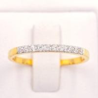 ราคา Lucky Gems แหวนทองแท้ 9k (37.5%) เพชร CZ แหวนแถว 9kcz103 (6888410410)