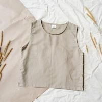 ราคา เสื้อแขนกุด ผ้าลินิน Linen tank top - Latte (789673692)