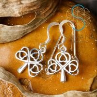 ราคา SUVANI เงินแท้ 92.5% ต่างหูใบไม้ลายเซลติก ต่างหูห้อย เครื่องประดับเงินแท้ (24321756537)