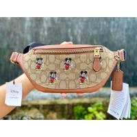 ราคา กระเป๋า Coach แท้"Disney X Coach Warren Mini Belt Bag In Signature Jacquard With Mickey Mouse Print" สินค้าพร้อมส่ง (21395064870)