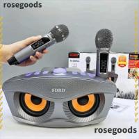 ราคา ROSEGOODS ลําโพงไมโครโฟนคู่,ไมโครโฟนคู่ ลําโพงบลูทูธไร้สายนกฮูก,อุปกรณ์เครื่องเสียงแบบพกพา SD306 เครื่องเล่นคาราโอเกะใช้ในบ้าน (41463529879)