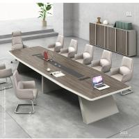 ราคา โต๊ะประชุมและเก้าอี้ประชุมขนาดใหญ่รวมโต๊ะยาวเรียบง่ายทันสมัยเคลือบเงาสองชั้น (27721100918)