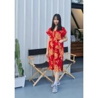 ราคา ชุดตรุษจีน ชุดแซ็กผ้าฝ้ายพิมพ์ลายสีแดงทรงกะเหรี่ยง แซ็กตรุษจีนทรงกะเหรี่ยงผู้ใหญ่ (24690392860)