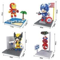 ราคา Mega Toys เลโก้นาโน นาโนบล็อค nanoblock ชุปเปอร์ฮีโร่ฉาก ไอรอนแมน มูฟเวอร์รีน กัปตันอเมริกา สไปรเดอร์แมน Size L (5990756811)
