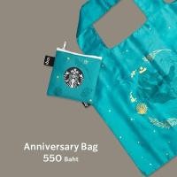 ราคา [ส่งฟรี] Starbucks Anniversary Bag 2020 กระเป๋า​พับได้​ Starbucks X LOQI ของแท้​ 100% (7663895761)