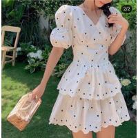 ราคา เดรสงานปักดอกน่ารักๆ ปักลายแน่นๆ สวยๆ สีขาว Size L (7364666442)