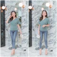 ราคา ราคาประตูน้ำ เสื้อยืดแฟชั่นป้ายหน้า ลุคออกงานเนื้อผ้าสลาฟใส่สบายเข้ากับหน้าร้อนนี้ งานแท้จาก La Dress ส่งเร็วทันใจ (17084210358)