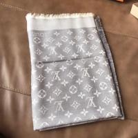 ราคา New LV Chale Denim Monogram Gris Perle Scarf (5605477045)