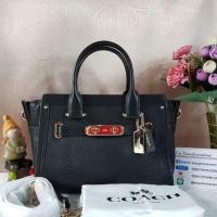 ราคา COACH 34816 Swagger 27 Pebble Leather Satchel Black (956979324)