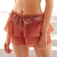 ราคา Cruise Annebra Swimwear กางเกงขาสั้นผู้หญิงผ้าลายพิมพ์ รหัสสินค้า AS9-390 ขอบเอวยางตกแต่งลูกไม้ปักและระบายรอบตัว (7559214697)