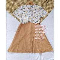 ราคา เดรสทำงานกระโปรงบานสีเหลืองอ่อนอกปักลายดอกขาว ป้ายติด XL (21978728481)