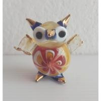 ราคา นกฮูกแก้วเป่ามือ จิ๋ว ฟิกเกอร์นกฮูก ของแต่งบ้าน ของขวัญ งานฝีมือแฮนด์เมด Hand Blown Glass Owl Figurine No.32 (20878836653)