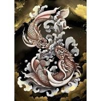 ราคา รูปโปสเตอร์ ปลาคาร์ฟ ไม่มีกรอบ ภาพมงคล เสริมฮวงจุ้ย ตกแต่งบ้าน ขนาด A3 (26884469962)