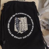 ราคา Anime Attack on titan กระเป๋าเป้ มือ2 ของแท้ สภาพดี ป้ายผ้าชัด (28239134814)