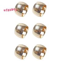 ราคา 6 ชิ้นทองโลหะแหวนผ้าเช็ดปากงานแต่งงานงานแต่งงานผู้ถือผ้าเช็ดปากแหวนเหมาะสําหรับตกแต่งโต๊ะฉลองงานปาร์ตี้ (42161532024)