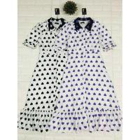 ราคา ชุดเดรสยาวสีขาวลายหัวใจม่วงไซด์mงานป้ายนานา (25461271270)