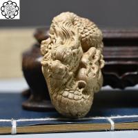 ราคา ของประดับมังกรทอง ไม้แกะสลักลายมังกรจับชิ้นพกพาเล่นของขวัญงานฝีมือบ้านไม้ 069O (29653044565)