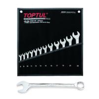 ราคา GPAX1203 ชุดประแจแหวนข้างปากตาย 12ชิ้น TOPTUL 15° Offset Hi-Performance Combination Wrench Set - POUCH BAG - METRIC (25072266328)