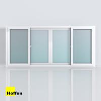ราคา HOFFEN หน้าต่างบานเลื่อน หน้าต่างกระจก uPVC 240X110 ซม. รุ่น PRO สี่ขาว พร้อมมุ้ง (7331281615)