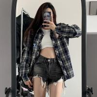 ราคา WM2039 เสื้อเชิ๊ต แฟชั่น ผู้หญิง คอปก แขนยาวผ้าฝ้ายพรีเมี่ยม แต่งลายสก็อตสีดำ ใส่สบาย สาวอวบใส่ได้ อก48 (17696632439)