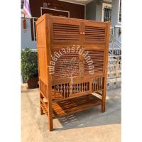 ราคา ตู้กับข้าวไม้สัก ข้างทึบไม้สัก บานเปิดตีเกร็ดบน กลาง ขนาด กว้าง 60 ยาว 120 สูง 180 ซม. (23432428058)