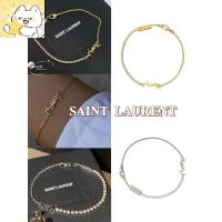 ราคา แบรนด์ใหม่ของแท้ SAINT LAURENT / YSL ตัวอักษรโลโก้แก้ว / ทองเหลือง / สร้อยข้อมือแฟชั่น Rhinestone (41012829284)