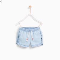 ราคา ZARA กางเกงขาสั้นผ้ายีนส์ระบายซาร่า 1-5ย (มีรูปถ่ายจริง) (29930984537)