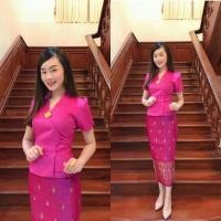 ราคา ืเสื้อผ้าไหมลาว แบบป้าย แขนสั้น (3215531863)