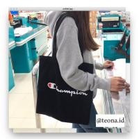 ราคา Hitam Champion Tote bag / Black Champion Tote bag / Black Tote bag / Plain Tote bag / (11958152382)