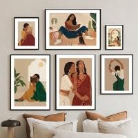 ราคา โปสเตอร์ภาพวาดผ้าใบ ลาย Saree Tiger Asian Desi สีน้ําตาล สไตล์อินเดีย นอร์ดิก สําหรับตกแต่งผนัง ห้องนั่งเล่น (22070992112)