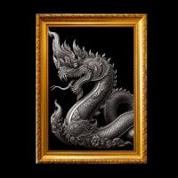 ราคา รูป พญานาคราช พญานาค ความมั่งคั่งร่ำรวย รูปพร้อมกรอบรูปบูชา (27182324155)