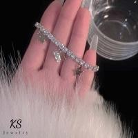 ราคา สร้อยข้อมือแบบรูดฝังเพชร,สร้อยข้อมือปรับขนาดได้,สร้อยข้อมือชุบทองคำขาว,XB00074 (14168762565)