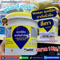 ราคา WEBER เวเบอร์ดราย ซีล 1 kg สีเทา (อะคริลิคทากันรั่วซึม) ชนิดยืดหยุ่นสูง ใช้งานทั้งภายในและภายนอก (26112060712)