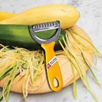 ราคา ที่ปอกเปลือก มีดปอก ผลไม้ ขูดเส้น ขูดมะละกอ ด้ามพลาสติก สีส้ม ตราเพชร (22619586714)