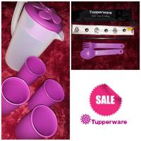 ราคา TUPPERWARE ชุดเหยือกเครื่องดื่มทัปเปอร์แวร์ พร้อมหลอดดูด และช้อนส้อม สีม่วง (7884379396)