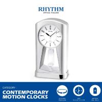ราคา นาฬิกาตั้งโต๊ะ RHYTHM นาฬิกาแต่งบ้าน สีเงิน ลูกตุ้มทรงนาฬิกาทราย ขนาด 13.2 x 23.1 ซม. (20976182341)