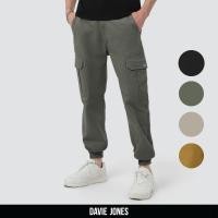 ราคา DAVIE JONES กางเกงจ็อกเกอร์ คาร์โก้ เอวกระดุม ขาจั๊ม Elastic Waist Cargo Joggers GP0069 สีกากี เขียว น้ำตาล ดำ (25126104660)