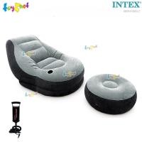 ราคา Intex โซฟาเป่าลม เก้าอี้เป่าลม พร้อมที่วางเท้า อัลทร้าเล้าจน์ สีขาว รุ่น 68564 + ที่สูบลมดับเบิ้ล ควิ๊ก วัน (27356604689)
