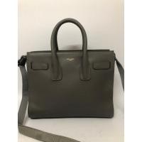 ราคา กระเป๋ามือสอง SAINT LAURENT Nano Sac de Jour Bag หนังสีเทา อะไหล่ทอง ขนาด 12 นิ้ว พร้อมส่ง (21393467604)