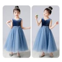 ราคา Gd3976- พร้อมส่งจากไทย ชุดออกงานเด็กหญิงสีน้ำเงิน ตัวเสื้อกำมะหยี่สวยหรูหรา ชุดราตรีเด็กทรงยาวห้าส่วน ชุดออกงานการแสดง (22157284388)