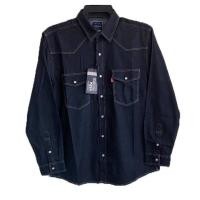 ราคา HARA(ฮาร่า) เสื้อเชิ้ตยีนส์ผู้ชาย สีดำ cotton100% ผ้านิ่มใส่สบาย กระดุมมุก ทรงสลิม ของแท้100% (41353067495)