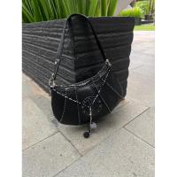 ราคา Brand Double m Milano Black Leather Shoulder Bag (27923059407)