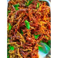 ราคา ตั๊กแตนทอดสมุนไพรทอดตามออเดอร์น้ำหนักก่อนทอด500กรัม (19479902746)