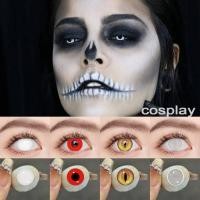 ราคา Funsachy คอนแทคเลนส์สีฮาโลวีน2ชิ้นสำหรับคอสเพลย์อะนิเมะตาบอดสีดำสีขาวคอนแทคเลนส์14.5มม (27757032769)