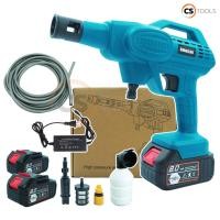 ราคา BONCHI เครื่องฉีดน้ำแรงดันสูงไร้สาย ปืนอัดฉีดน้ำแรงดันสูงไร้สาย ปืนอัดฉีดล้างรถทำความสะอาดพื้น แบต2ก้อน แรงสุด 199Vสีฟ้า (17121254978)