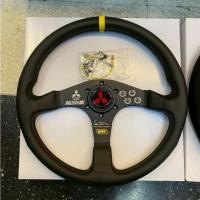 ราคา พวงมาลัยแต่ง OMP MITSUBISHI RALLY ART 14นิ้ว ก้านเรียบ แป้น MITSU ขนาด หนังแท้,หนังกลับ (28439720317)