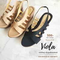 ราคา รองเท้าไซส์ใหญ่ 41-44 รุ่น Viola ส้นสูง 3 นิ้ว ส้นเตารีด รัดส้น หน้าสาน ส้นตึก bigsize plussize (25558041680)