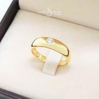 ราคา ส่งฟรี แหวนเพชรสวิส เกลี้ยงเพชรเดี่ยว (วงใหญ่) เรือนทองแท้ สง่าสุวรรณ ขายคืนได้ราคาดี มีใบรับประกัน เรียบหรูRCR047CZW (43807754017)